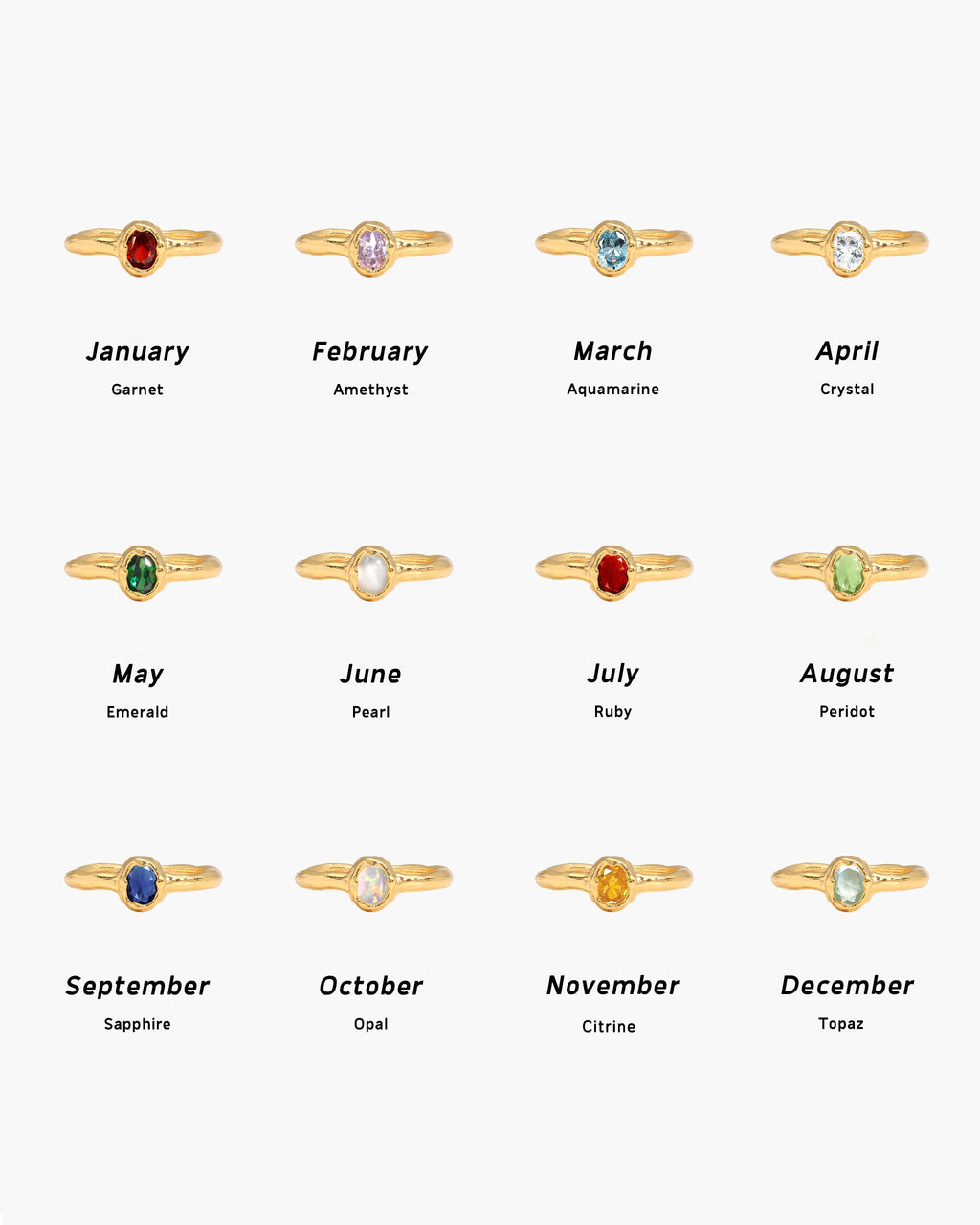 Birthstone Ring in Gold - June