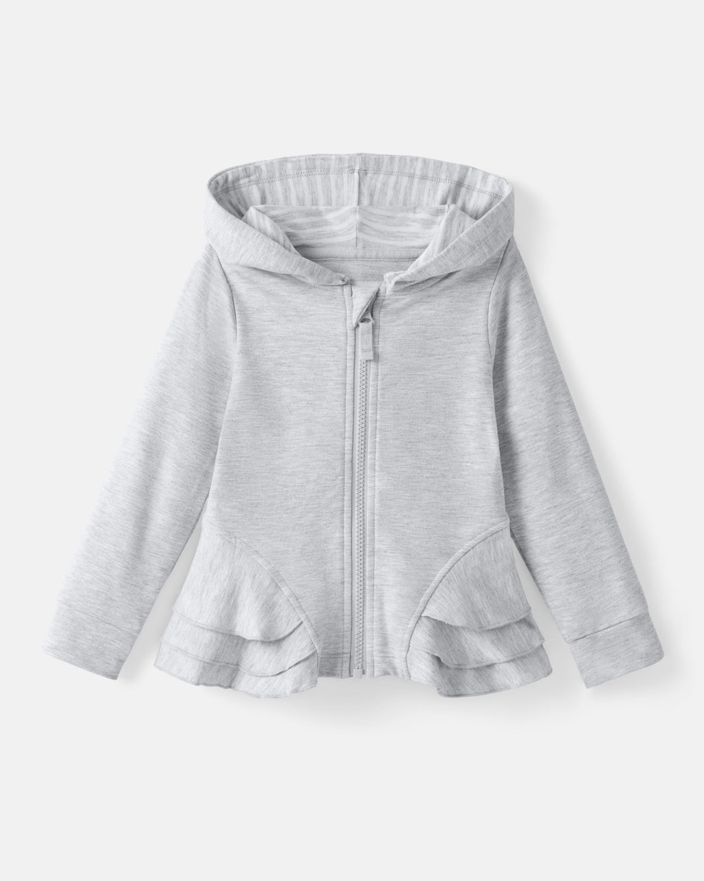 Light Heather Gray Peplum Hoodie