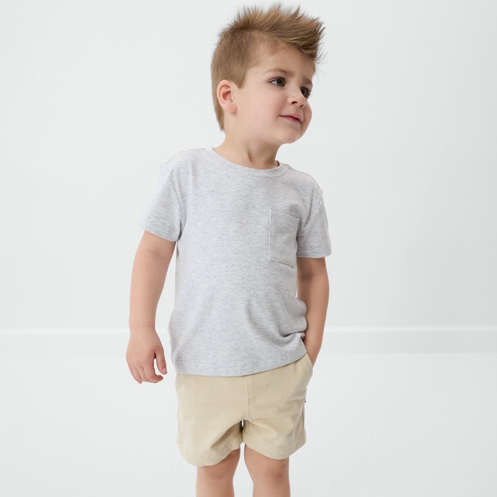 Light Heather Gray Relaxed Pocket Tee